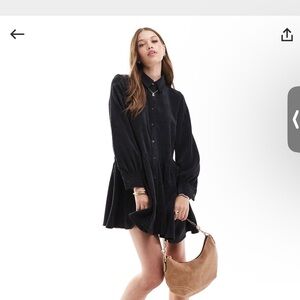 Corduroy mini Black Dress